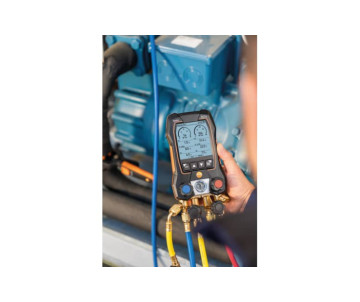 testo 557s Комплект 2 с заправочными шлангами - Умный цифровой манометрический коллектор, смарт-зонды вакуума и температуры и набор из четырёх заправочных шлангов