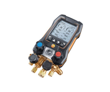 testo 557s Комплект 2 с заправочными шлангами - Умный цифровой манометрический коллектор, смарт-зонды вакуума и температуры и набор из четырёх заправочных шлангов